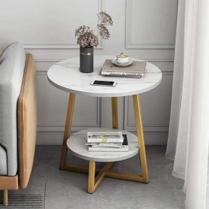 Bijzettafel Marmerlook | Luxe & Lichtgewicht Ontwerp | Compact Formaat | Modern Accentmeubel