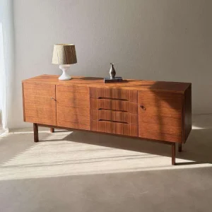 Vintage minimalist dressoir jaren 60 walnoot