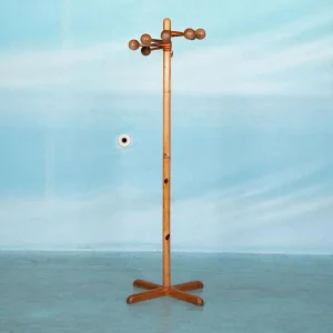 Space age 70s kapstok Pine, minimalist coat rack organic