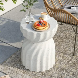 Lunethra Betonnen Bijzettafel | Lichtgewicht Zandloperdesign | Voor Binnen & Buiten | Stoer & Elegant