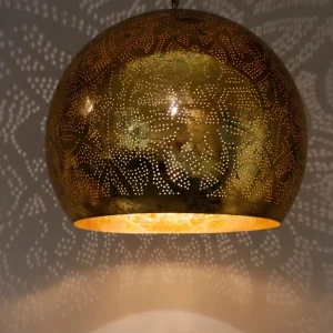 Oosterse hanglamp bol filigrain stijl XL - vintage goud