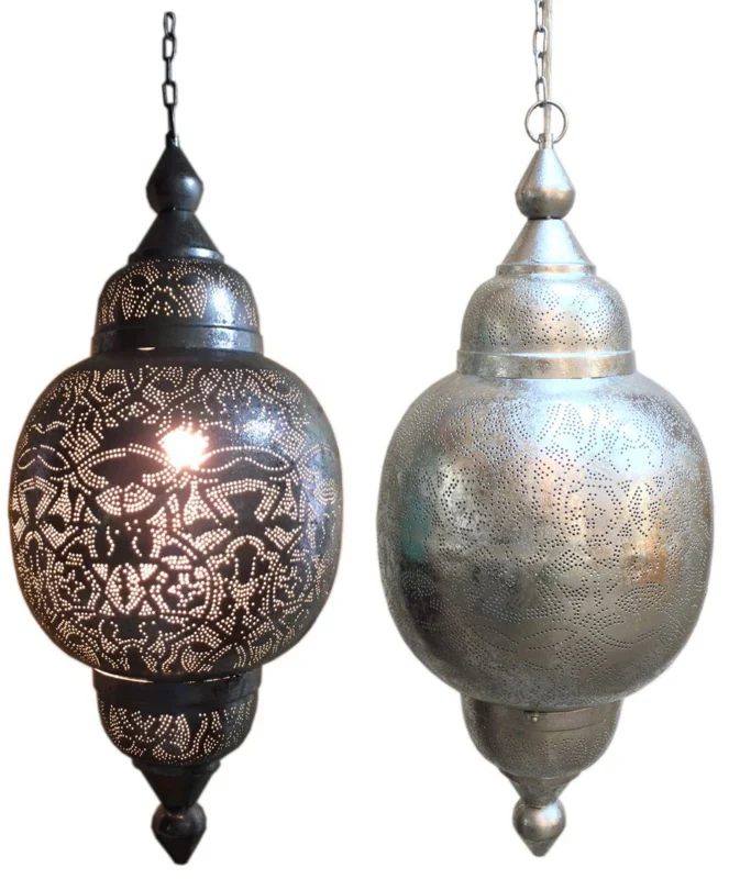 Marokkaanse filigrain arabia hanglamp zilver - Afbeelding 2